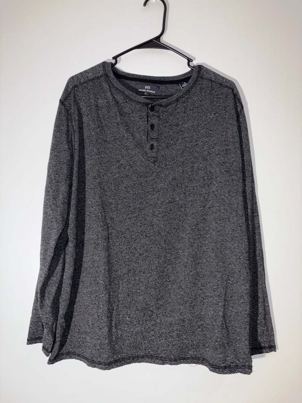 Michael Brandon Men's Striped Long Sleeve Henley Shirt Size XL